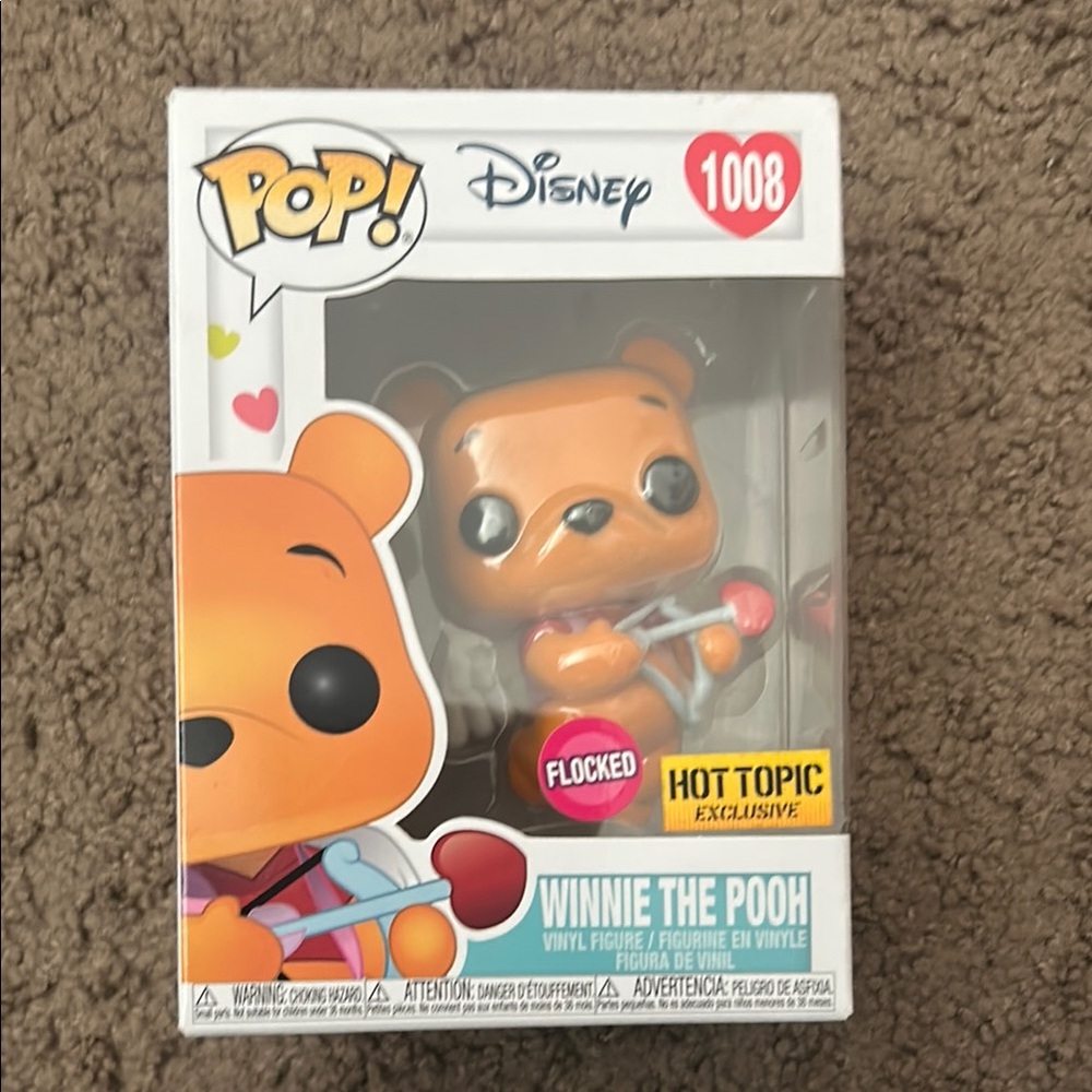 Disney Winnie the Pooh Flocked Vinyl Figure - Orange and Red